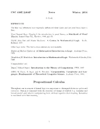 Propositional Calculus
