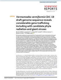 Vermamoeba Vermiformis CDC-19 Draft Genome Sequence Reveals