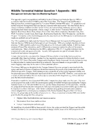 Wildlife Terrestrial Habitat Question 1 Appendix - MIS Management Indicator Species Monitoring Report