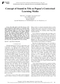 Concept of Sound in Tifa As Papua's Contextual Learning Media