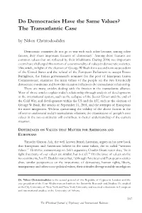 Do Democracies Have the Same Values? the Transatlantic Case