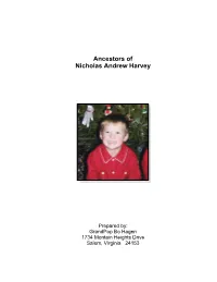 Ancestors of Nicholas Andrew Harvey