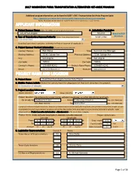 Applicant Information Project Name and Location