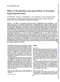 Effect of Theophylline and Enprofylline on Bronchial Hyperresponsiveness