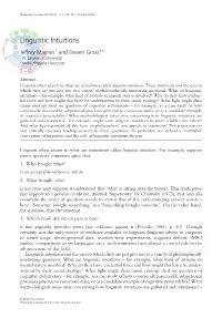 Linguistic Intuitions