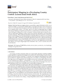 Participatory Mapping in a Developing Country Context: Lessons from South Africa