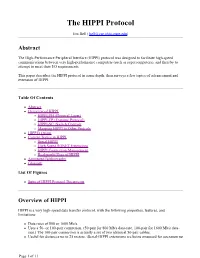 The HIPPI Protocol