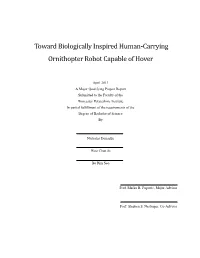 Toward Biologically Inspired Human-Carrying Ornithopter Robot Capable of Hover