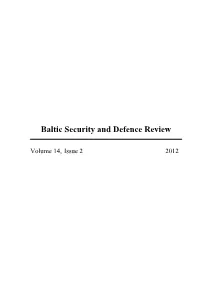 Baltic Security and Defence Review, 2012