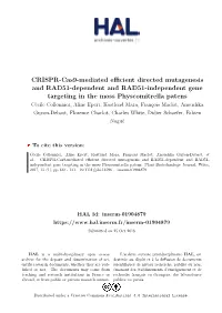 CRISPR-Cas9-Mediated Efficient Directed Mutagenesis and RAD51