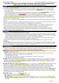 VICTORIA Trial Summary- Vericiguat in Heart Failure June 2020