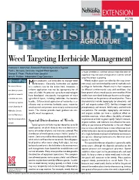 Weed Targeting Herbicide Management