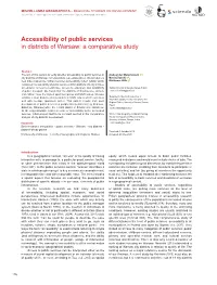 Accessibility of Public Services in Districts of Warsaw: a Comparative Study