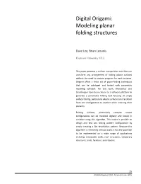 Digital Origami: Modeling Planar
