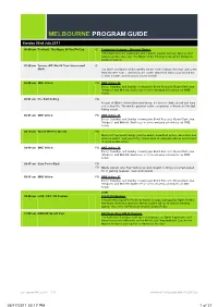 Melbourne Program Guide