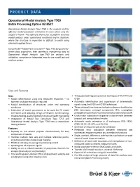Product Data: Operational Modal Analysis Type 7760, Batch