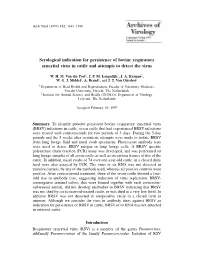 Serological Indication for Persistence of Bovine Respiratory Syncytial Virus in Cattle and Attempts to Detect the Virus