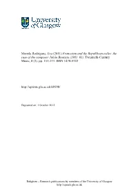 The Case of the Composer Julián Bautista (1901–61)