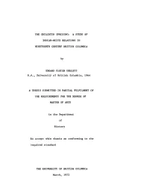 The Chilcotin Uprising: a Study Of