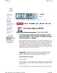 15 Years Ago in BYTE BYTE.Com Write to BYTE.Com Advertise with August 1996 / Blasts from the Past / 15 Years Ago in BYTE BYTE.Com