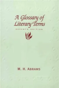 A Glossary of Literary Terms/ Seventh Edition M
