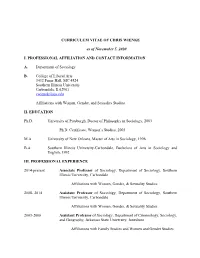 Curriculum Vitae of Chris Wienke