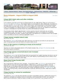 Edinburgh Festival News Snippets