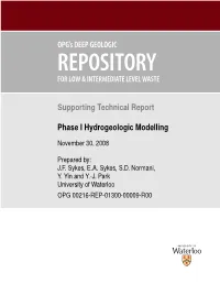 Phase I Hydrogeologic Modelling