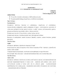 6 Total Teaching Hours: 105 OBJECTIVES to Learn the Chemistry