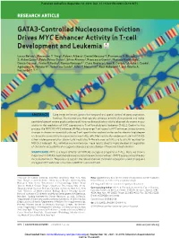 GATA3-Controlled Nucleosome Eviction Drives MYC Enhancer Activity in T-Cell Development and Leukemia