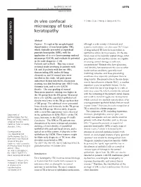 In Vivo Confocal Microscopy of Toxic Keratopathy