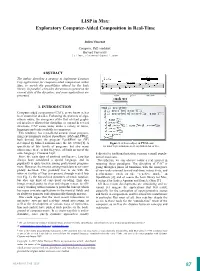 LISP in Max: Exploratory Computer-Aided Composition in Real-Time