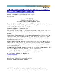CFP: 5Th Annual Multi-Disciplinary Conference on Medieval, Renaissance and Early Modern Studies