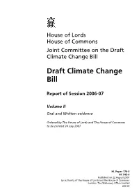 Joint Committe on the Draft Climate Change Bill