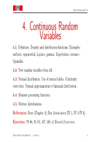 4. Continuous Random Variables