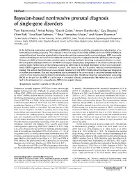 Bayesian-Based Noninvasive Prenatal Diagnosis of Single-Gene Disorders