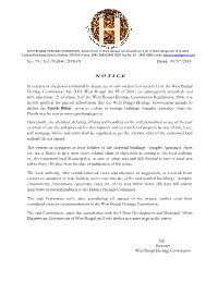 No: 79 / N-1/WBHC/2008-09 Dated: 05/07/2019 NOTICE in Exercise Of