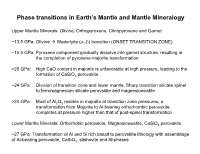 Phase Transitions in Earth's Mantle and Mantle Mineralogy