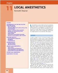 Chapter 11 Local Anesthetics