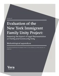 Evaluation of the New York Immigrant Family Unity Project: Assessing the Impact of Legal Representation on Family and Community Unity