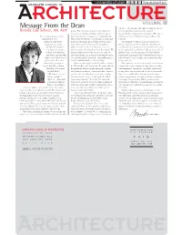 Message from the Dean Response to the Systems of the Urban Setting, the Histori- Brenda Case Scheer, AIA, AICP Studies