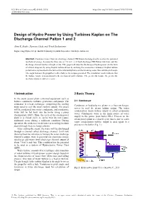Design of Hydro Power by Using Turbines Kaplan on the Discharge Channel Paiton 1 and 2