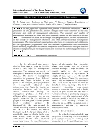 Globalization and Executive Education