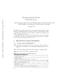 Machine-Assisted Proofs (ICM 2018 Panel)