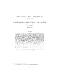 On the History of Artin's L-Functions and Conductors Seven Letters from Artin to Hasse in the Year 1930