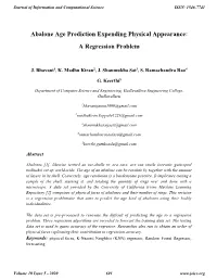 Abalone Age Prediction Expending Physical Appearance: a Regression Problem