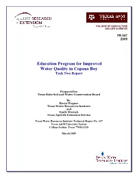 Education Program for Improved Water Quality in Copano Bay Task Two Report