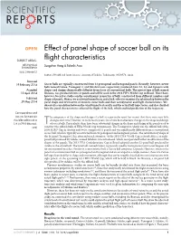 Effect of Panel Shape of Soccer Ball on Its Flight Characteristics