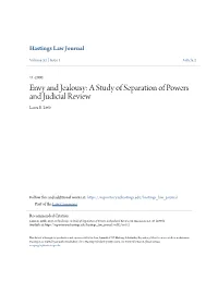 Envy and Jealousy: a Study of Separation of Powers and Judicial Review Laura E