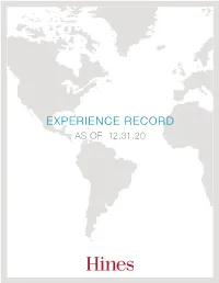 Experience Record As of 12.31.20